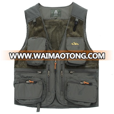 Men'S Mesh Breathable Openwork Camouflage Waistcoat Fishing Vest