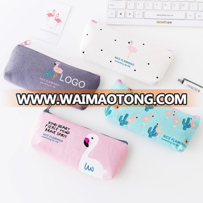 Promotional Custom Zip Canvas Pencil Pouch for Schools