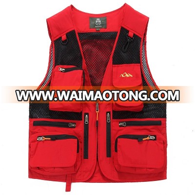 Mans cheap wholesale multi pocket fishing vest