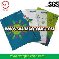 2017 Custom A4 A5 size PP file folder pp plastic L shape folder clear and color folder for file