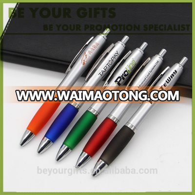 Promotional Custom Logo Advertisting Plastic ABS Ball point pen with Rubber Grip